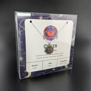Cancer Zodiac Medallion Necklace .925 Sterling Silver